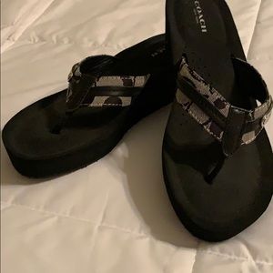 Coach wedge flip flops